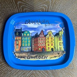 NORDISKA DESIGNKOMPANIET Small Stockholm Gamla Stan Sweden Blue City Print Tray